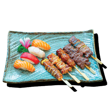 Menu sushi brochettes